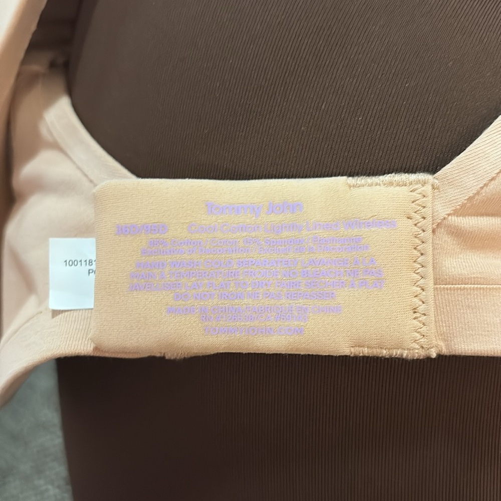 Tommy John Cool Cotton Lightly Lined Wireless Bra in Maple Sugar SZ 36D NWT - Picture 5 of 6